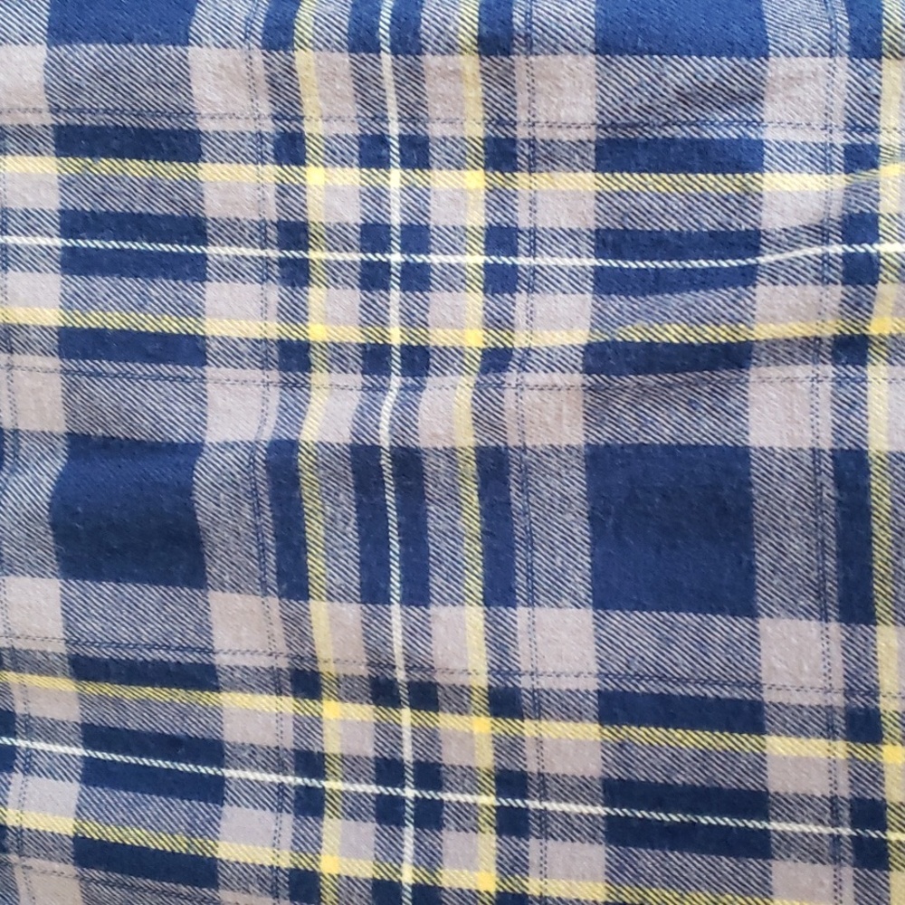 So Large cotton flannel button down shirt navy blue light purple Plaid - Picture 3 of 4